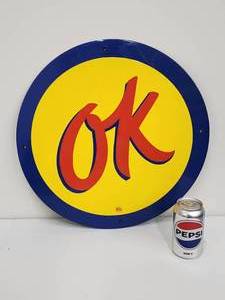lot 155 image: Vintage McAX OK Used Car Metal Sign