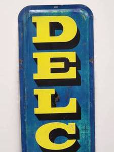 lot 43 image: Vintage One Sided Delco Batteries Metal Sign