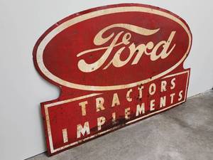 lot 8 image: Vintage Single-Sided Ford Tractor Implements Metal Sign