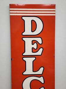 lot 151 image: Vintage Single-Sided Delco Batteries Metal Sign