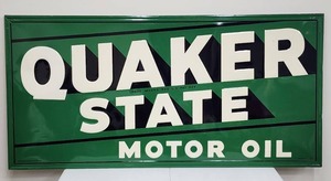 lot 5 image: Vintage Quaker State Metal Motor Oil Sign