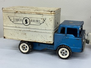 lot 226 image: Assorted Vintage Toy Trucks including Vintage Strutco American Airlines Truck, Buddy L Station Wagon and More