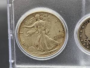 lot 18 image: U.S. Mint (3) Silver Coins, (1) Buffalo Nickel and (1) Indian Head Penny