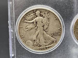 lot 22 image: U.S. Mint (3) Silver Coins, (1) Buffalo Nickel and (1) Indian Head Penny