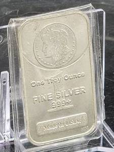 lot 21 image: 1 Troy ounce .999 Silver Bar