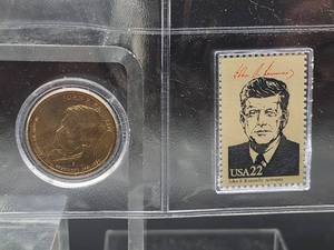 lot 37 image: (6) Assorted Presidential Uncirculated Proof Dollars with Collectable Stamps