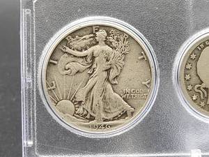 lot 103 image: U.S. Mint (3) Silver Coins, (1) Buffalo Nickel and (1) Indian Head Penny