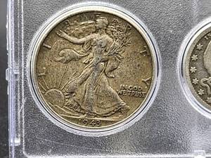 lot 107 image: U.S. Mint (3) Silver Coins, (1) Buffalo Nickel and (1) Indian Head Penny