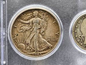 lot 122 image: U.S. Mint (3) Silver Coins, (1) Buffalo Nickel and (1) Indian Head Penny