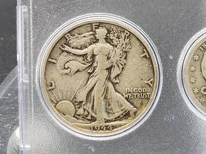 lot 172 image: U.S. Mint (3) Silver Coins, (1) Buffalo Nickel and (1) Indian Head Penny