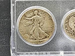 lot 174 image: U.S. Mint (3) Silver Coins, (1) Buffalo Nickel and (1) Indian Head Penny