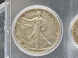 lot 168 image: U.S. Mint (3) Silver Coins, (1) Buffalo Nickel and (1) Indian Head Penny