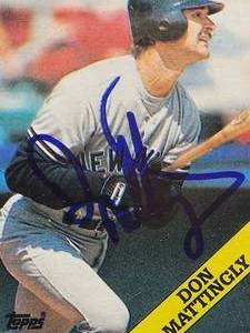 lot 186 image: 1988 Topps Baseball Card #300 Autographed by HOF Great Don Mattingly