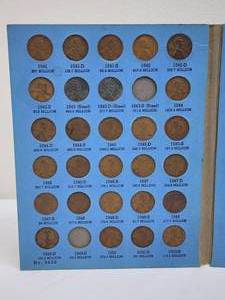 lot 310 image: Partial 1941-1965 Wheat  Lincoln Penny Collection
