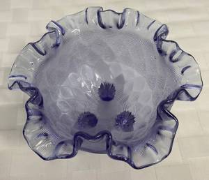 lot GB97 image: Fenton Purple Ruffled and Footed Console Bowl