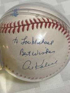 lot GB105 image: Autographed Baseball to Lou Michaels from Al Kaline & George Kell