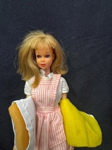 lot 4 image: Vintage Francie 1965 Barbie Doll Wearing Candy Striper Clothing