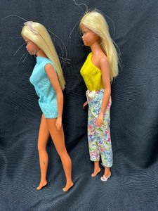 lot 131 image: Lot of Two Bendable Leg Barbie Dolls