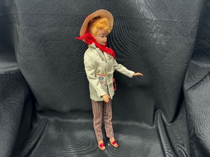 lot 186 image: Vintage Blonde Ponytail Barbie Wearing Open Road Outfit