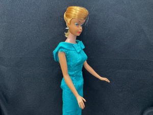 lot 199 image: Vintage Swirl Ash Blonde Barbie Wearing Blue Silk Sheath