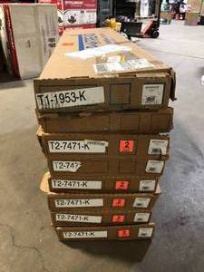 8 Boxes of Cap A Tread Cradle Rock OakGraceland OakOak Knoll 47in.Lx12.15in.Wx1.69in.T Laminate Stair Tread and Reversible Riser Kit Adhesive  Customer Returns See Pictures
