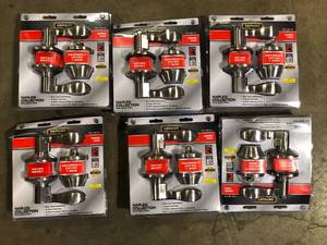 Lot of Defiant Naples Satin Nickel Combo Pack with Single Cylinder Deadbolt  Customer Returns See Pictures