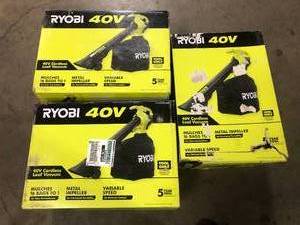 Lot of Ryobi 40V Cordless Leaf Vacuum Customer Returns See Pictures