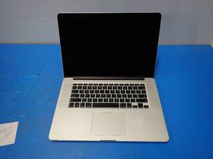 lot 62 image: Apple&nbspMacBook Pro A1398 Laptop &nbspINTEL CORE I7-4750HQ 2 Ghz  16GB DDR3 SDRAM  251GB SSD  15.4 screen with 2880 x 1800 resolution  Low battery health at 59%  Includes Charging cable  Minor keymarks and screen and dents on case