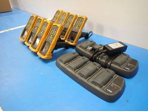 lot 69 image: Lot of LXE Honeywell&nbspMX8 Barcode Scanners (x8 scanners)  Includes two charging bays with extra batteries and 1 power supply 