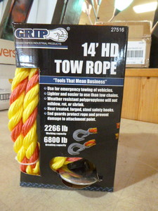Grip 14 Heavy Duty Tow Rope with Hooks