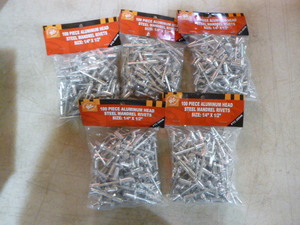 5 Bags of PTC Aluminum Head Steel Mandrel Rivets