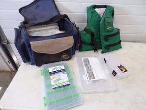 Tackle Box with cases and life Jacket