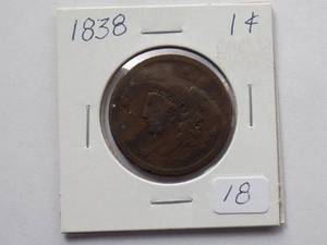 1838 Circulated large cent