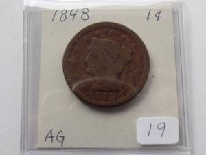 1848 Circulated large cent