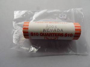 2006 Original Nevada State quarter bank roll  $10