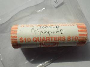2000-D Original Maryland State quarter bank roll  $10