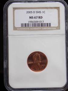 2005-D one cent MS67RD