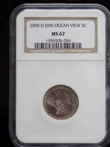 2005-D Ocean View Nickel  MS67