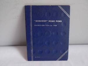Whitman Mercury Dime coin album 1916-1945 with 7 coins