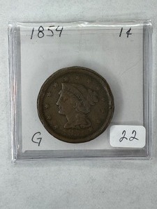 1854 Circulated large cent