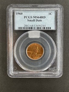 1960 One cent PCGS - MS64RD Small Date