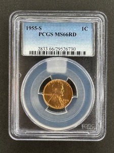 1955-S One Cent PCGS - MS66RD