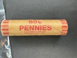 One Cent Circulated mix Indian and Wheat bank roll