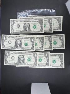 10- 1995 $1 Federal notes with consecutive serial numbers