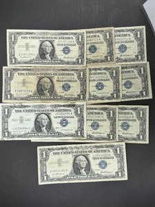 10- $1 Silver certificates 1957