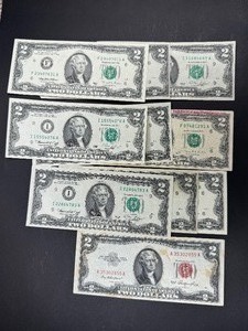 10- $2 Federal notes Red seal 1953Green