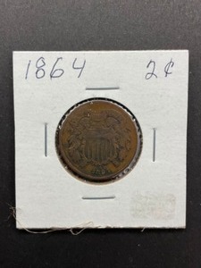 1864  two cent coin