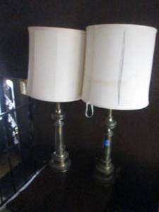 Pair of Heavy Brass Lamps