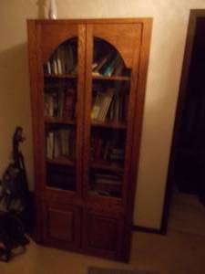 Wood Book Case with Glass Doors