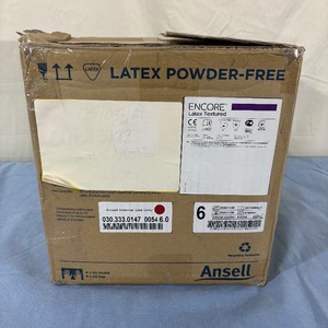 1 Case (200 pairs) NEW Ansell 5785001 Encore Latex Textured Powder-Free Latex Surgical Gloves with Dermashield - Size 6 - Expiration 1123 (open box)